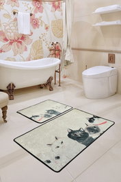 Mijölnir Angry Cats Djt Juego de Alfombrillas de Baño Multicolor